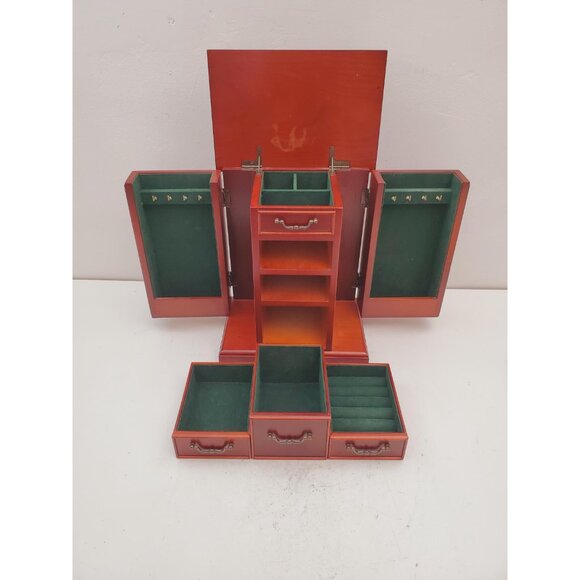 Vintage Gunther Mele 1970's wooden jewelry box. Jewellery with drawers . Vintage - Picture 9 of 10